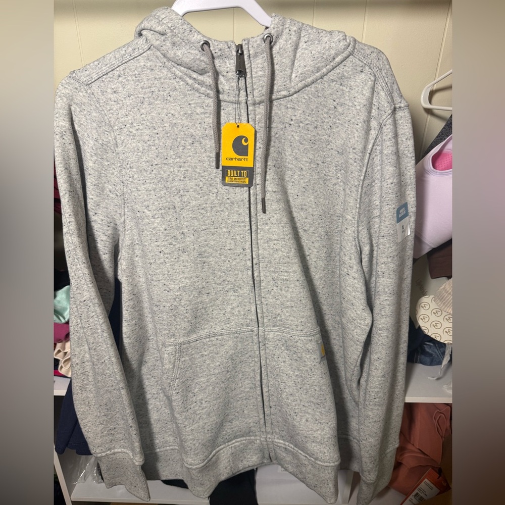 Carhartt Gray Full-Zip Hoodie